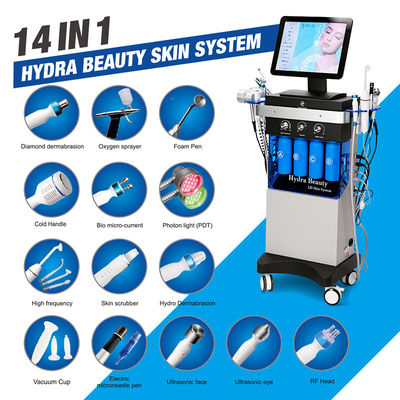 Çok fonksiyonel 14 In 1 Hidrafacial Dermabrasyon Makinesi 10.4 Inç Dokunmatik Ekranla